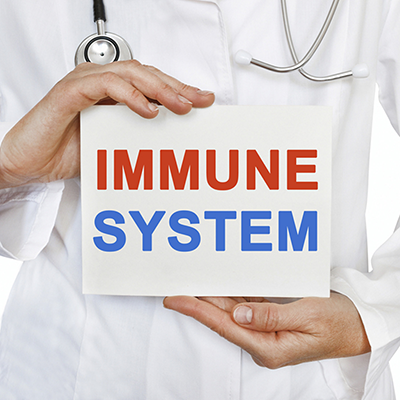 doctor holding a sign immune system